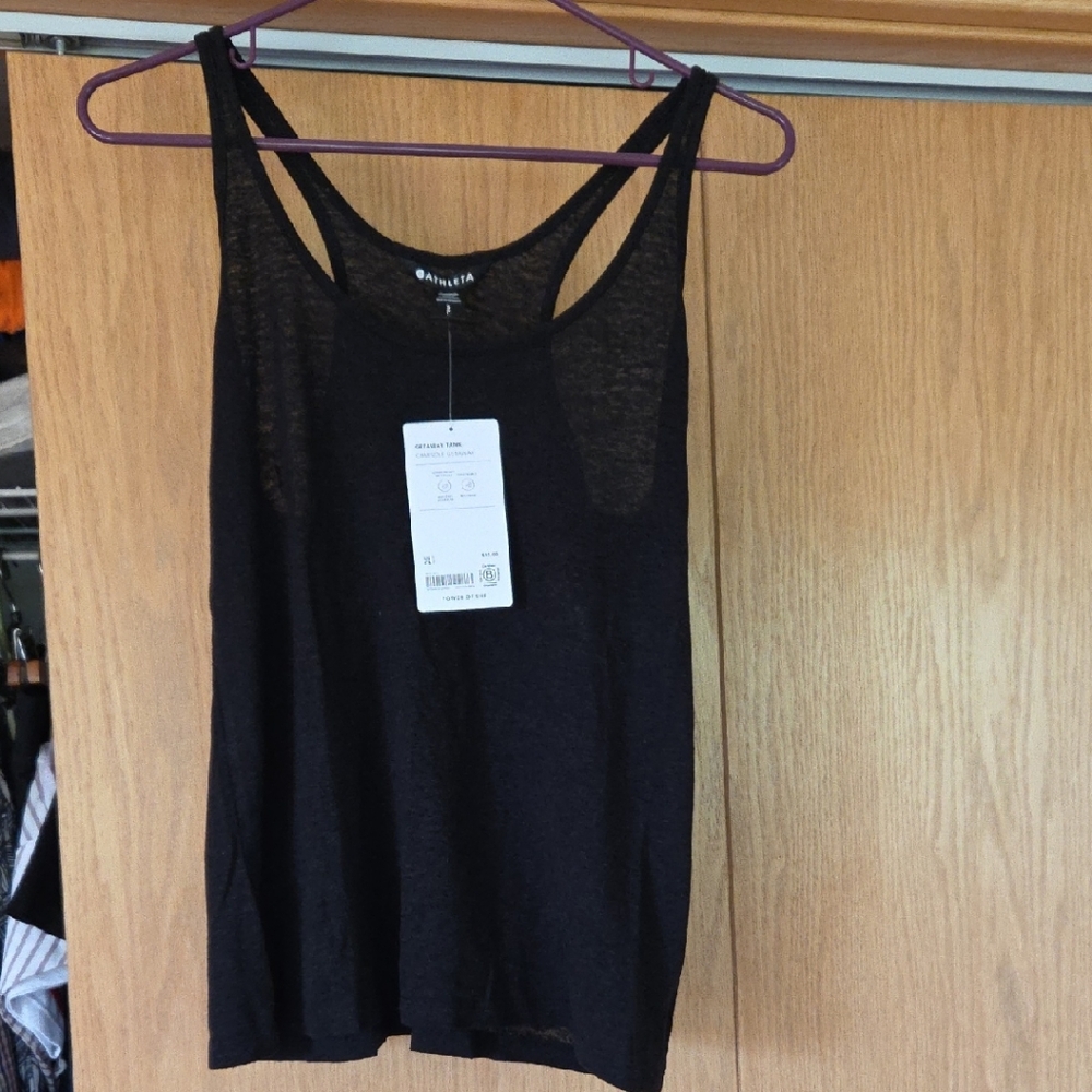 Athleta Black Fitted Sleeveless Tank Top